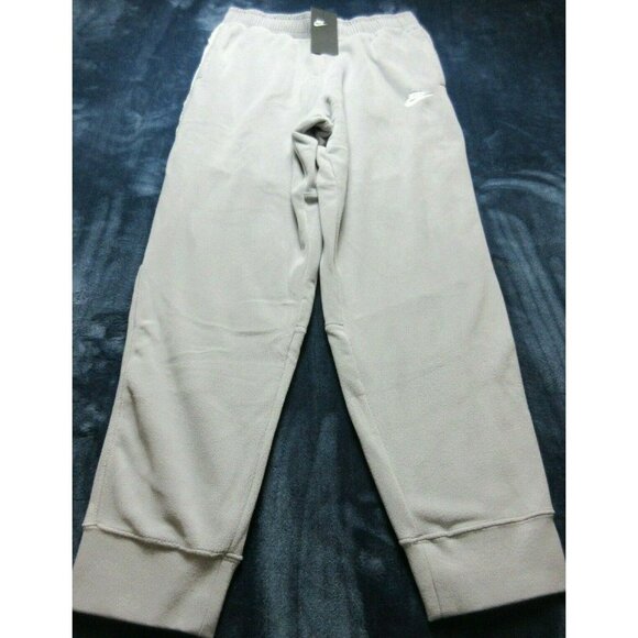 Nike Men's NSW Fleece Winter Jogger Pants Grey Silver Tapered Leg Standard Fit - Picture 5 of 6